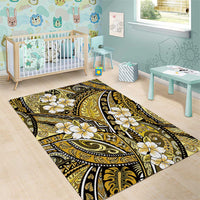 Polynesian Hibiscus Tropical Yellow Floral Area Rug Tribal Pattern - Polynesian Pride