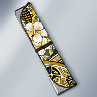 Polynesian Hibiscus Tropical Yellow Floral Auto Sun Shade Tribal Pattern - Polynesian Pride