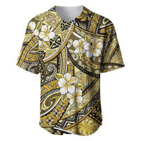 Polynesian Hibiscus Tropical Yellow Floral Baseball Jersey Tribal Pattern - Polynesian Pride