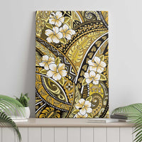 Polynesian Hibiscus Tropical Yellow Floral Canvas Wall Art Tribal Pattern - Polynesian Pride