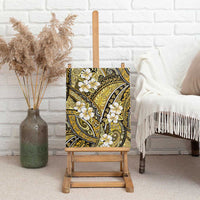Polynesian Hibiscus Tropical Yellow Floral Canvas Wall Art Tribal Pattern - Polynesian Pride