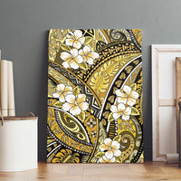 Polynesian Hibiscus Tropical Yellow Floral Canvas Wall Art Tribal Pattern - Polynesian Pride