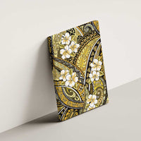 Polynesian Hibiscus Tropical Yellow Floral Canvas Wall Art Tribal Pattern - Polynesian Pride