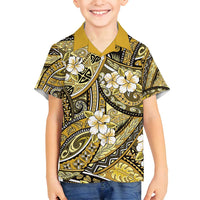 Polynesian Hibiscus Tropical Yellow Floral Family Matching Summer Maxi Dress and Hawaiian Shirt Tribal Pattern - Polynesian Pride