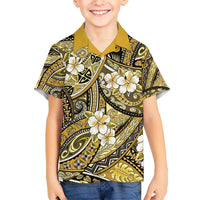 Polynesian Hibiscus Tropical Yellow Floral Hawaiian Shirt Tribal Pattern - Polynesian Pride