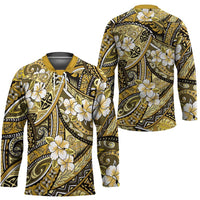 Polynesian Hibiscus Tropical Yellow Floral Hockey Jersey Tribal Pattern LT01 - Polynesian Pride