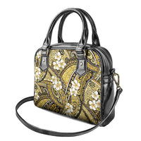 Polynesian Hibiscus Tropical Yellow Floral Shoulder Handbag Tribal Pattern - Polynesian Pride
