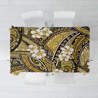 Polynesian Hibiscus Tropical Yellow Floral Tablecloth Tribal Pattern - Polynesian Pride