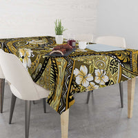 Polynesian Hibiscus Tropical Yellow Floral Tablecloth Tribal Pattern - Polynesian Pride