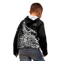 New Zealand Silver Fern Rugby Kid Hoodie Aotearoa Kiwi Maori Black Version LT01 - Polynesian Pride