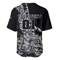 Custom New Zealand Silver Fern Rugby Baseball Jersey Aotearoa Kiwi Maori Black Version LT01 - Polynesian Pride