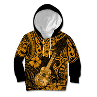 Hawaii Ukulele Kid Hoodie Polynesian Pattern Gold Version LT01 Gold - Polynesian Pride