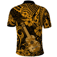 Hawaii Ukulele Polo Shirt Polynesian Pattern Gold Version LT01 - Polynesian Pride