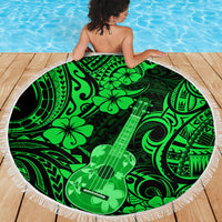 Hawaii Ukulele Beach Blanket Polynesian Pattern Green Version LT01 - Wonder Print Shop