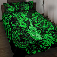 Hawaii Ukulele Quilt Bed Set Polynesian Pattern Green Version LT01 - Polynesian Pride