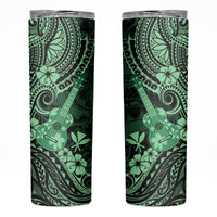 Hawaii Ukulele Skinny Tumbler Polynesian Pattern Green Version