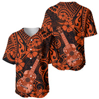 Hawaii Ukulele Baseball Jersey Polynesian Pattern Orange Version LT01 - Polynesian Pride