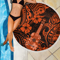 Hawaii Ukulele Beach Blanket Polynesian Pattern Orange Version LT01 - Wonder Print Shop