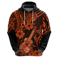 Hawaii Ukulele Hoodie Polynesian Pattern Orange Version LT01 - Polynesian Pride