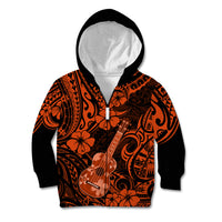 Hawaii Ukulele Kid Hoodie Polynesian Pattern Orange Version LT01 - Polynesian Pride