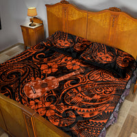 Hawaii Ukulele Quilt Bed Set Polynesian Pattern Orange Version LT01 - Polynesian Pride