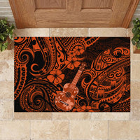 Hawaii Ukulele Rubber Doormat Polynesian Pattern Orange Version LT01 - Polynesian Pride