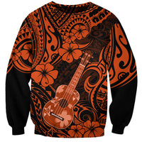 Hawaii Ukulele Sweatshirt Polynesian Pattern Orange Version LT01 Unisex Orange - Polynesian Pride