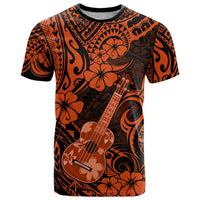 Hawaii Ukulele T Shirt Polynesian Pattern Orange Version LT01 Orange - Polynesian Pride