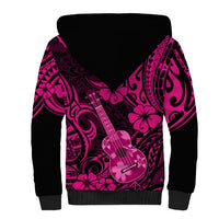 Hawaii Ukulele Sherpa Hoodie Polynesian Pattern Pink Version LT01 - Polynesian Pride