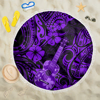 Hawaii Ukulele Beach Blanket Polynesian Pattern Purple Version LT01 One Size 150cm Purple - Wonder Print Shop