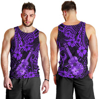 Hawaii Ukulele Men Tank Top Polynesian Pattern Purple Version LT01 - Polynesian Pride