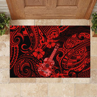 Hawaii Ukulele Rubber Doormat Polynesian Pattern Red Version LT01 - Polynesian Pride