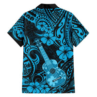 Hawaii Ukulele Hawaiian Shirt Polynesian Pattern Sky Blue Version LT01 - Polynesian Pride