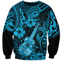 Hawaii Ukulele Sweatshirt Polynesian Pattern Sky Blue Version LT01 Unisex Blue - Polynesian Pride