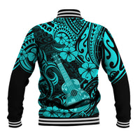 Hawaii Ukulele Baseball Jacket Polynesian Pattern Turquoise Version LT01 - Polynesian Pride