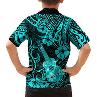 Hawaii Ukulele Hawaiian Shirt Polynesian Pattern Turquoise Version LT01 - Polynesian Pride