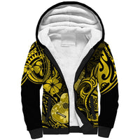 Hawaii Ukulele Sherpa Hoodie Polynesian Pattern Yellow Version LT01 Unisex Yellow - Polynesian Pride