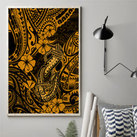 Hawaii Fish Hook Canvas Wall Art Polynesian Pattern Gold Version LT01 - Polynesian Pride