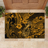 Hawaii Fish Hook Rubber Doormat Polynesian Pattern Gold Version LT01 - Polynesian Pride