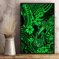 Hawaii Fish Hook Canvas Wall Art Polynesian Pattern Green Version LT01 - Polynesian Pride