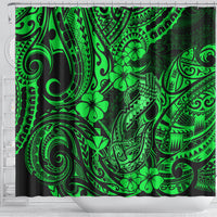 Hawaii Fish Hook Shower Curtain Polynesian Pattern Green Version LT01 - Polynesian Pride