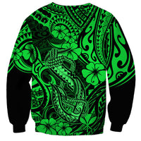 Hawaii Fish Hook Sweatshirt Polynesian Pattern Green Version LT01 - Polynesian Pride