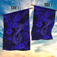 Hawaii Fish Hook Garden Flag Polynesian Pattern Navy Blue Version LT01 - Polynesian Pride