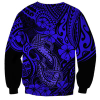 Hawaii Fish Hook Sweatshirt Polynesian Pattern Navy Blue Version LT01 - Polynesian Pride