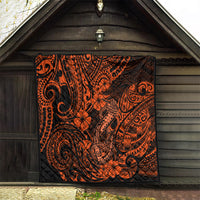 Hawaii Fish Hook Quilt Polynesian Pattern Orange Version LT01