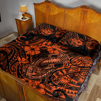 Hawaii Fish Hook Quilt Bed Set Polynesian Pattern Orange Version LT01