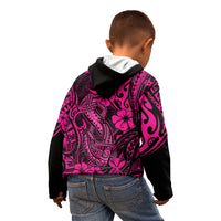 Hawaii Fish Hook Kid Hoodie Hibiscus Hawaii Tribal Tattoo Pink Version LT01 - Polynesian Pride