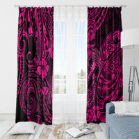 Hawaii Fish Hook Window Curtain Hibiscus Hawaii Tribal Tattoo Pink Version LT01 - Polynesian Pride