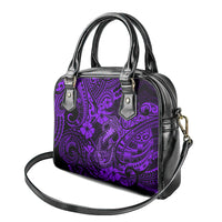 Hawaii Fish Hook Shoulder Handbag Hibiscus Hawaii Tribal Tattoo Purple Version LT01 - Polynesian Pride