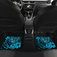 Hawaii Fish Hook Car Mats Hibiscus Hawaii Tribal Tattoo Sky Blue Version LT01 - Polynesian Pride